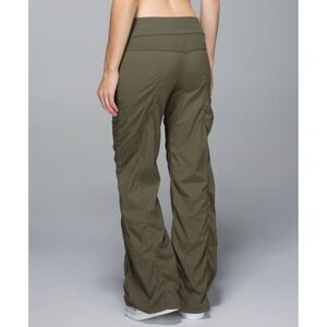Lululemon Align High Rise Wide Leg Pants Olive Green Ruched Size 10